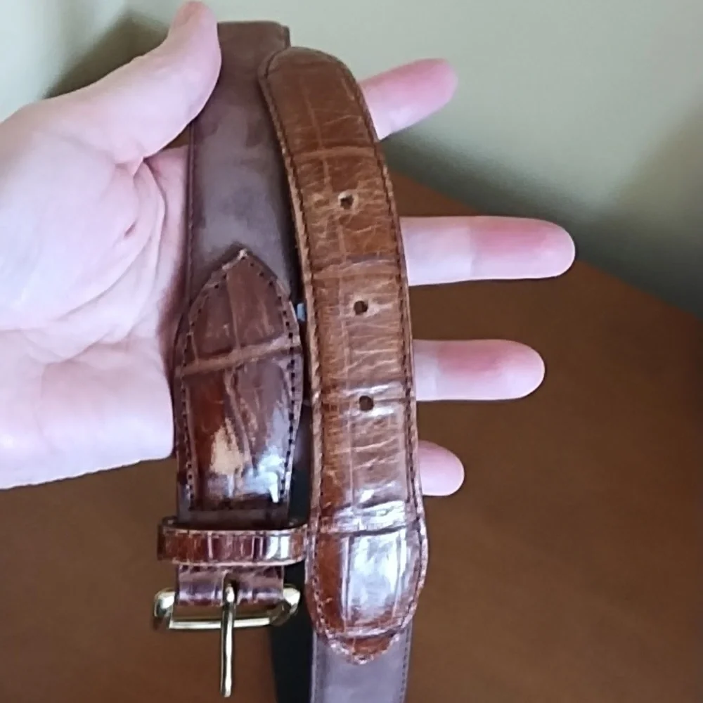 Saddlebred Leather Belt Solid Brass Buckle Women's Size Large Brown Nubuck